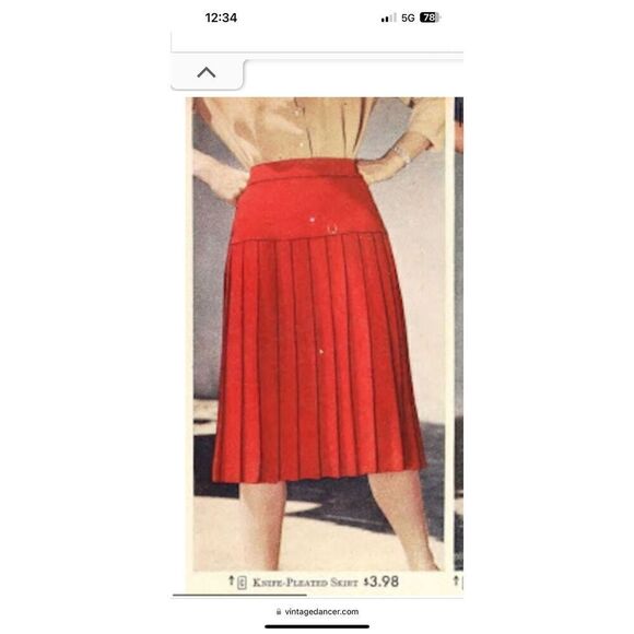 Vintage 1940s Wool Pleated Skirt - Picture 6 of 8